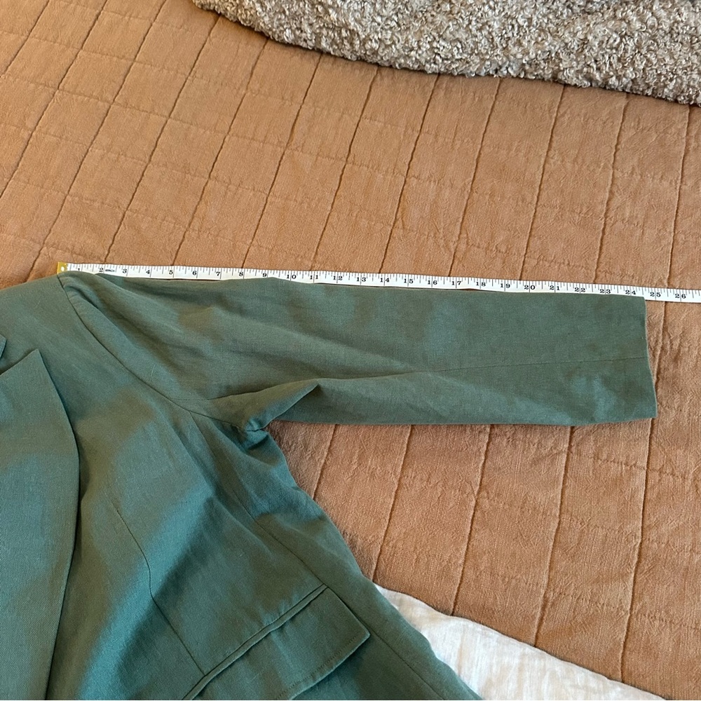 Able Heather Linen Sage Green Single-Button Tailored Blazer - Picture 12 of 15